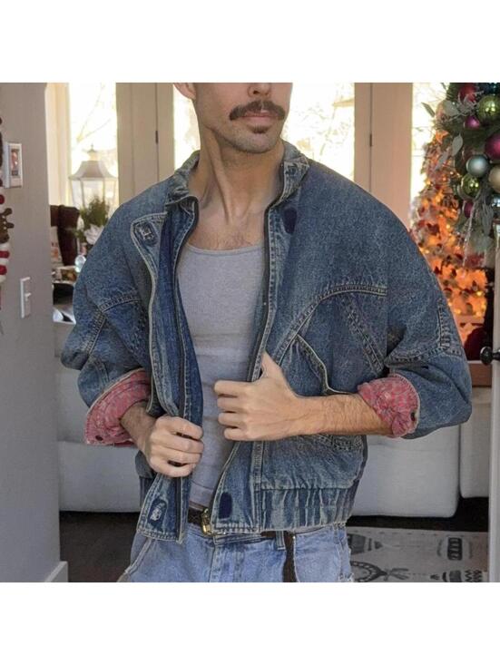 Jordache Jackets & Blazers - 🦋 Vintage Jordache Denim Bomber Jacket — Blue — M